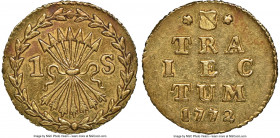 Utrecht. Provincial gold Stuiver 1772 MS61 NGC, KM90a, Delm-989. 1.75gm. A scarce type, bearing razor-sharp motifs and red-gold lustrous surfaces.

HI...