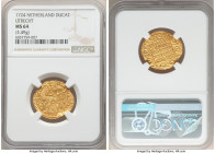Utrecht. Provincial gold Ducat 1724 MS64 NGC, KM7.4. 3.49gm. Attractive razor-sharp devices and lustrous fields.

HID09801242017

© 2020 Heritage Auct...