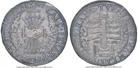 Dordrecht. Maurice of Nassau silver Jeton 1590 AU58 NGC, Dordrecht mint, Dugniolle-3256, Van loon-I-405, 30mm. Celebrating Maurice de Nassau's electio...