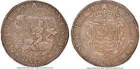 Zeeland. Provincial bronze "Brazil/Guinea Commerce" Jeton 1596 AU58 Brown NGC, Van Loon-I-488.2. 29mm. A borderline Mint State Jeton that appeals to b...
