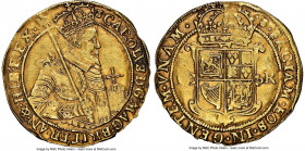 Charles I gold Unite ND (1625-1634) AU Details (Reverse Spot Removed) NGC, Edinburgh mint, Thistle mm, First coinage, KM56, S-5527, Fr-53. 9.89gm. 38m...