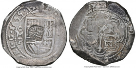 Brabant. Philip IV of Spain 48 Patards ND (1652-1672) XF45 NGC, Delm-324. Counterstamped (AU Strong) on a Mexico City-minted Philip IV 8 Reales 1655 M...