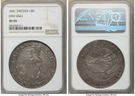 Christina Riksdaler 1641 XF45 NGC, KM169, Dav-4523. A popular type, bearing precisely struck devices, with the usual highpoint wear, and dressed in a ...