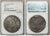 Catherine I Rouble 1726 Fine 15 NGC, Moscow mint, KM168, Bit-14. Bust left. Twelve feathers on eagle's wing. Nice details for the grade, with a few sc...