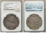 Catherine I Rouble 1727 VF20 NGC, Moscow mint, KM177.1, Diakov-3, Bit-48. Bust right. Dove-gray toning, with stars dividing the reverse legend. Minor ...