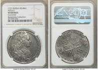 Peter II Rouble 1727 VF Details (Cleaned) NGC, Moscow mint, KM182.1, Bit-19. Stars in legend. Well struck, with minor surface marks and noticeable cle...