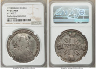 Peter II Rouble 1728 VF Details (Cleaned) NGC, Kadashevsky mint, KM182.2, Bit-60. Noticeable marks on the reverse, with minor staining on the obverse....