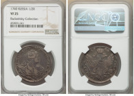 Anna Poltina (1/2 Rouble) 1740 VF25 NGC, Moscow mint, KM199.1, Bit-218. Well struck, with slate-gray toning. A few minor marks are noted on the obvers...