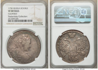 Anna Rouble 1730 VF Details (Cleaned) NGC, Kadashevsky mint, KM192.1, Bit-17 (R). The devices are well defined, with minor surface marks in the obvers...