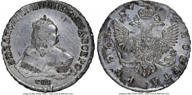 Elizabeth Rouble 1751-CПБ AU Details (Harshly Cleaned) NGC, St. Petersburg mint, KM-C19B.4, Bit-266. Showcasing fully-defined engraved details despite...