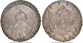 Elizabeth Rouble 1757 CПБ-IM VF Details (Obverse Rim Filed, Cleaned) NGC, St. Petersburg mint, KM-C19C.2, Bit-279. Portrait by B. Scott. Possibly re-t...