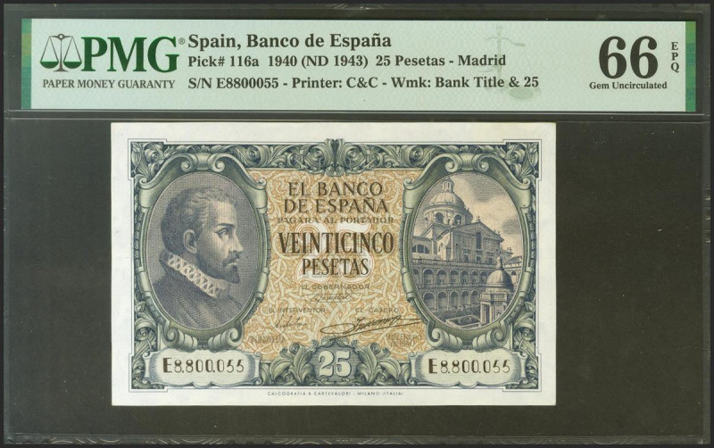 25 Pesetas. 9 de Enero de 1940. Serie E. (Edifil 2021: 436a, Pick: 116a). Aprest...