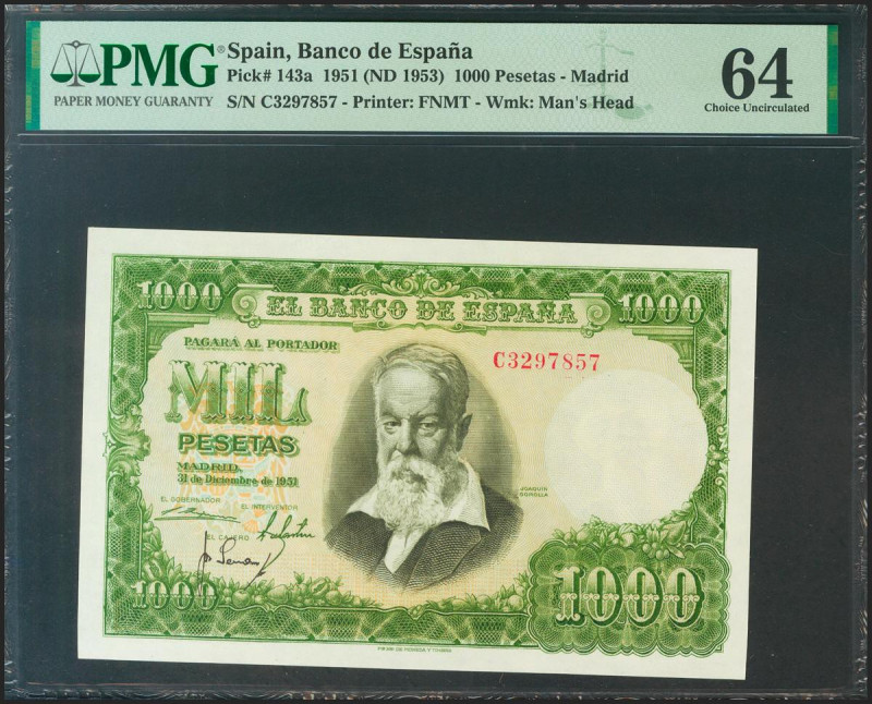 1000 Pesetas. 31 de Diciembre de 1951. Serie C, última serie emitida. (Edifil 20...