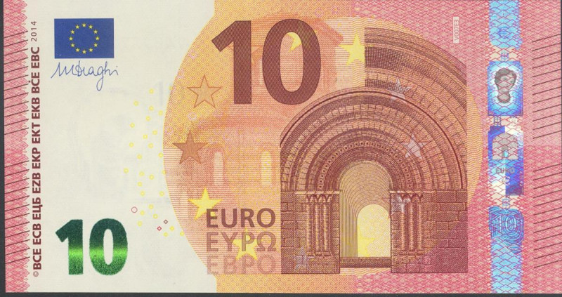 10 Euros. 23 de Septiembre de 2014. Firma Draghi. Serie V (España). (Edifil 2017...