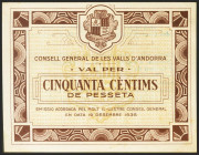 ANDORRA. 50 Céntimos. 19 de Diciembre de 1936. (Edifil 2017: 1). SC-.