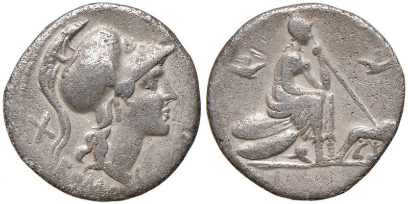 Repubblica - Anonime - Denario (115-114 a.C.) Testa elmata di Roma a d. - R/ Rom...