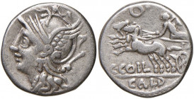 Coelia - C. Coilius Caldus - Denario (104 a.C.) Testa di Roma a s. - R/ La Vittoria su biga a s., sotto, CALD - B. 3; Cr. 318/1b AG (g 3,88)
BB