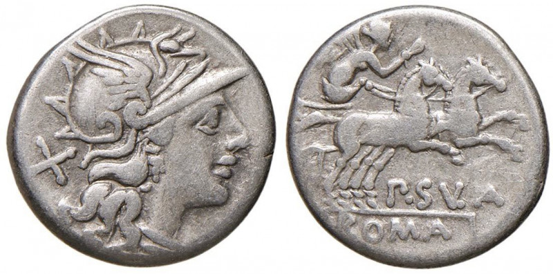 Cornelia - P. Cornelius Sulla - Denario (151 a.C.) Testa di Roma a d. - R/ La Vi...
