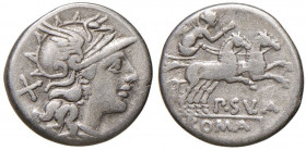 Cornelia - P. Cornelius Sulla - Denario (151 a.C.) Testa di Roma a d. - R/ La Vittoria su biga a d. - B. 1; Cr. 205/1 AG (g 3,59)
MB
