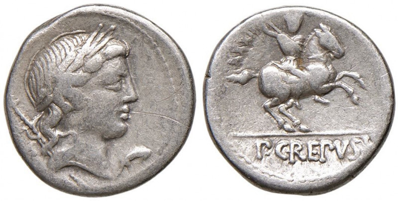 Marcia - C. Marcius Censorinus - Denario (88 a.C.) Testa di Apollo a d. - R/ Cav...