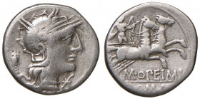 Opimia - L. Opimius - Denario (131 a.C.) Testa di Roma a d. - R/ La Vittoria su biga a d. - B. 12; Cr. 253/1 AG (g 3,85)
MB