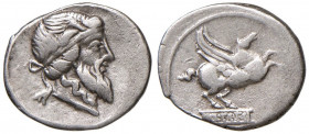 Titia - Q. Titius - Denario (90 a.C.) Testa di Mutinus Titinus a d. - R/ Pegaso a d. - B. 1; Cr. 341/1 AG (g 3,92)
BB