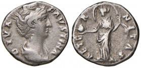 Faustina I (moglie di Antonino Pio) Denario - Busto a d. - R/ L’Eternità stante a s. con globo - RIC 351 AG (g 3,45) 
qBB