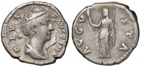 Faustina I (moglie di Antonino Pio) Denario - Busto a d. - R/ Cerere (?) stante a s. con fiaccola - RIC 356 AG (g 3,28) 
qBB
