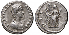 Plautilla (moglie di Caracalla) Denario (Laodicea) Busto a d. - R/ L’Ilarità stante a s. - RIC 371 AG (g 3,16) Poroso
BB