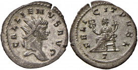 Gallieno (253-268) Antoniniano - Busto radiato a d. - R/ La Felicità seduta a s. - RIC 192 MI (g 2,92) Un bellissimo esemplare di grande qualità e con...