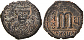 BISANZIO Maurizio Tiberio (578-582) Follis A. Y (Antiochia) Busto coronato di fronte - R/ Valore - Sear 532 AE (g 13,41)
qSPL