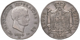 Napoleone (1805-1814) BOLOGNA 5 Lire 1810 - Gig. 101 AG (g 24,83) Graffi
qBB
