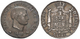 Napoleone (1805-1814) MILANO 5 Lire 1808 Puntali aguzzi - Gig. 103 AG (g 24,83)
BB
