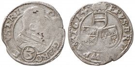 BRESSANONE Carlo Arciduca d’Austria e vescovo (1613-1624) Da 3 soldi 1614 - CNI 5 AG (g 2,16) Schiacciature
MB