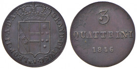 FIRENZE Leopoldo II (1824-1859) 3 Quattrini 1846 - MIR 464/16 CU (g 2,04)
qFDC