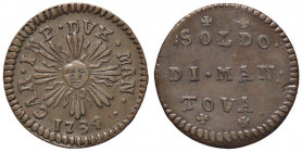 MANTOVA Carlo IV (1707-1740) Soldo 1734 - MIR 35/37 CU (g 2,26)
SPL