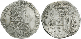 MILANO Filippo IV (1621-1665) Ducatone 1630 - Crippa 11; MIR 361/5 AG (g 32,04) RRR Mancanza di metallo al R/
BB