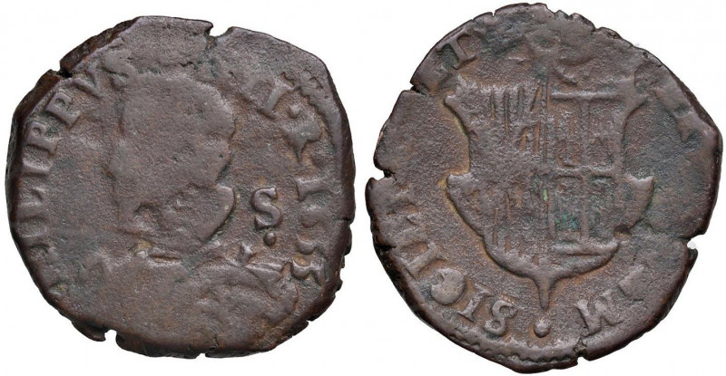 NAPOLI Filippo IV (1621-1665) Grano 1633 sigla S - Magliocca 56 CU (g 9,99) 
BB