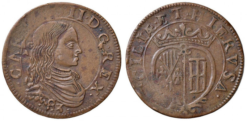 Carlo II di Spagna (1674-1700) Grano 1683 - Magliocca 60 CU (g 9,08)
SPL