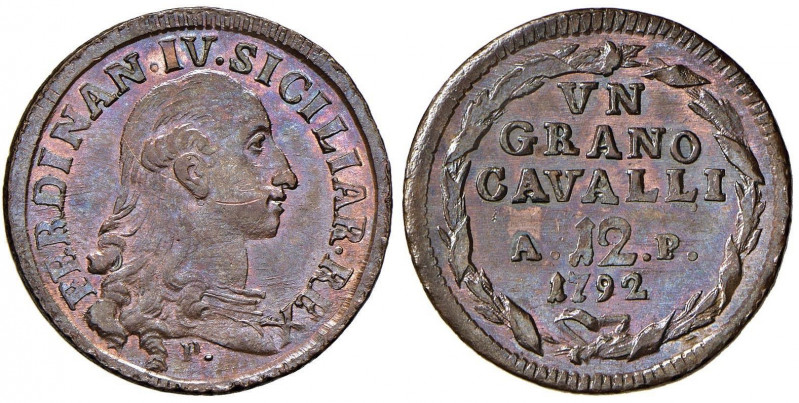 NAPOLI Ferdinando IV (1759-1799) Grano 1792 - Magliocca 317 CU (g 7,10) Graffio ...