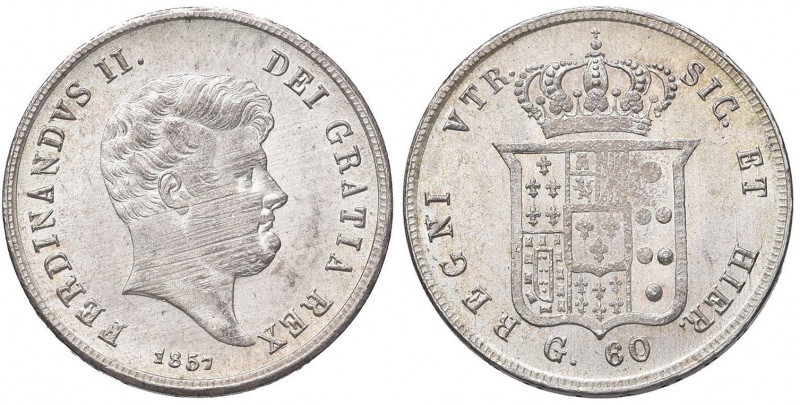 NAPOLI Ferdinando II (1830-1859) Mezza piastra 1857 - Magliocca 593 AG (g 13,72)...