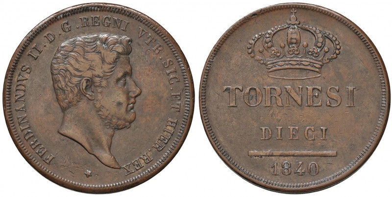 NAPOLI Ferdinando II (1830-1859) 10 Tornesi 1840 - Magliocca 675 CU (g 32,52) R...