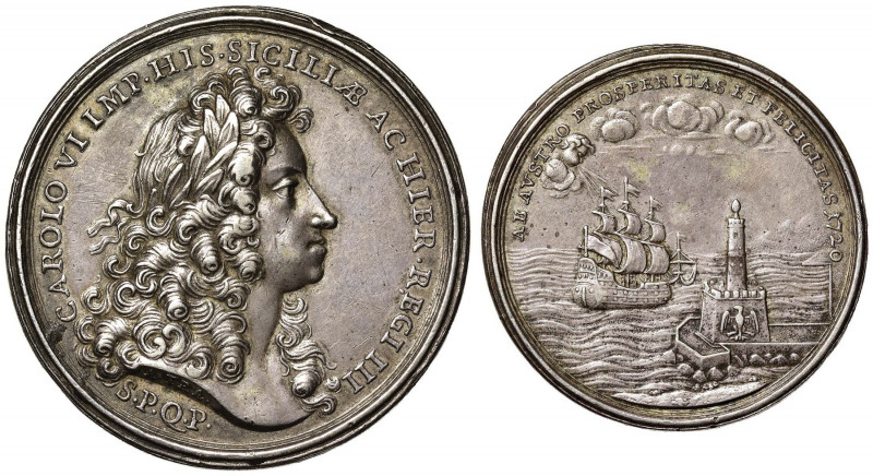 PALERMO Carlo III (1720-1734) Medaglia 1720 Omaggio del Senato di Palermo a Carl...