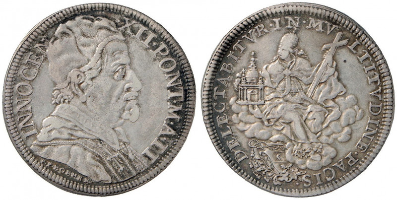 Innocenzo XII (1691-1700) Mezza piastra A. II - Munt. 27 AG (g 15,84) RR
MB+