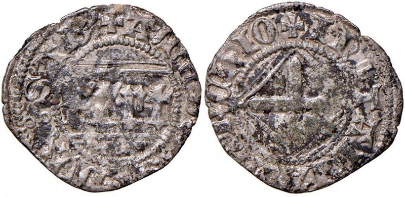 Amedeo VIII (1416-1440) Quarto di grosso - cfr. MIR 190 MI (g 0,95) Macchie
BB+