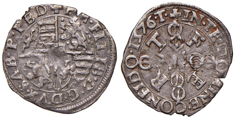 Emanuele Filiberto (1553-1580) Soldo 1576 - MIR 618 MI (g 1,35) Colpo al centro ...