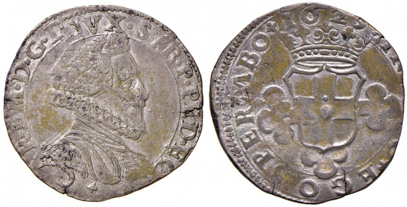 Carlo Emanuele I (1580-1630) 2 Fiorini 1625 (?) - MIR 740 MI (g 6,35) Frattura d...