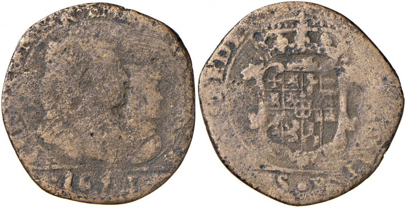 Carlo Emanuele II (reggenza, 1638-1648) 5 Soldi 1647 (?) - cfr. MIR 872 CU (g 6,...