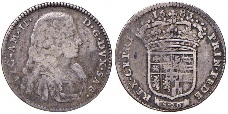 Vittorio Amedeo II (1680-1713) Lira 1683 - MIR 971d AG (g 6,00) Graffio al D/
q...