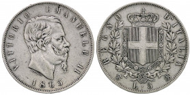 Vittorio Emanuele II (1861-1878) 5 Lire 1865 T - Nomisma 883 AG R Graffietti diffusi
qBB
